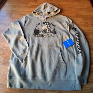 NWT Columbia Mens Hooded Sweatshirt, Hoodie Pale Green. Sz Lg.